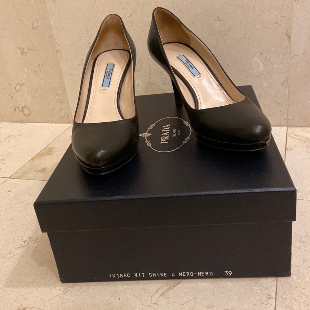 Prada black heels size 39